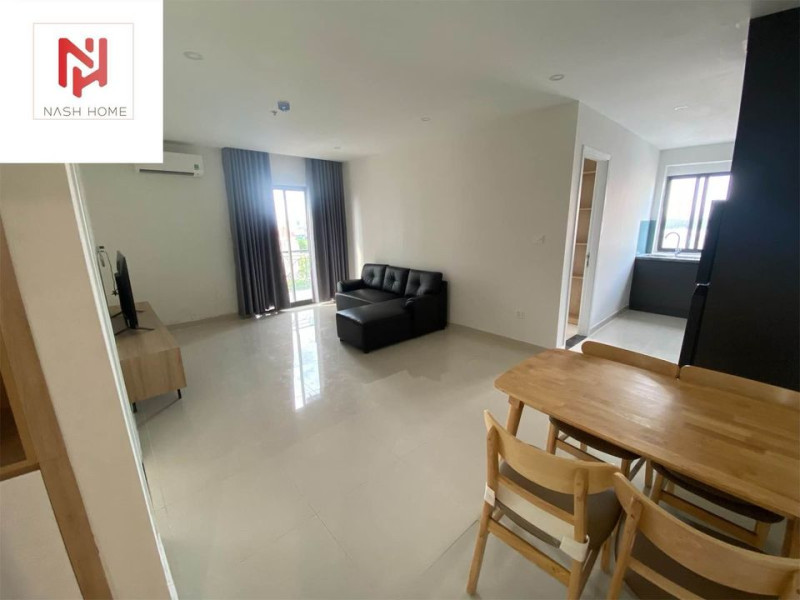 A Bright Two-Bedroom Living Space with Elegant Finishes