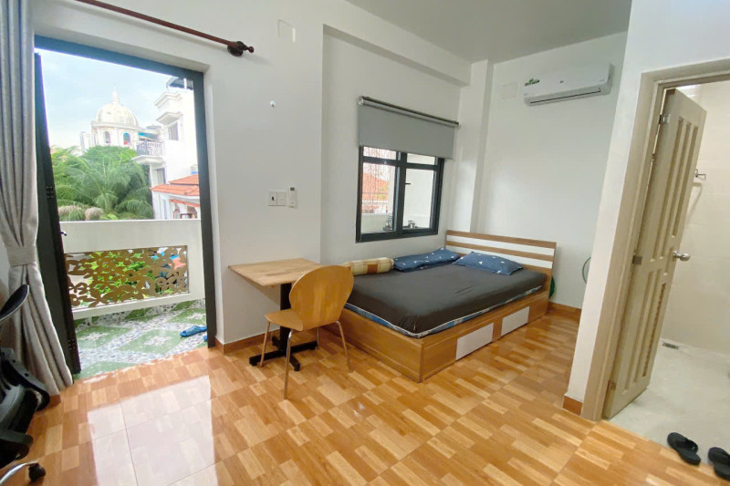 Bright Studio with Large Balcony  in Thao Dien
